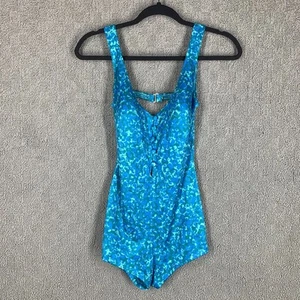 Costume da bagno Maxine of Hollywood donna 12 blu vintage retrò pezzo unico pin up - Foto 1 di 6