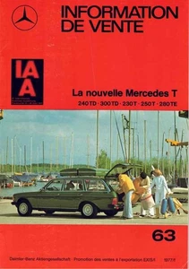 Prospekt Mercedes 240TD / 300TD / 230T / 250T / 280TE W123 09/1977 Frankreich (intern) - Bild 1 von 2