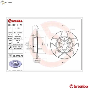 2x BRAKE DISC 08.B413.75 FOR SKODA KAROQ OCTAVIA/III/Combi/IV SUPERB YETI  VW - Picture 1 of 9
