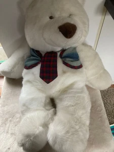 Allders Soft White  Teddy Bear Plush  Vintage From 1980s Large Approx 73 Cm  - Picture 1 of 16