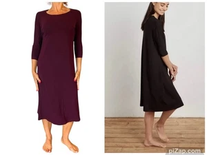 MIMU MAXI CLASSIC FROCK BURGUNDER 3/4 ELLENBOGEN HALB GEBÄNDERTE ÄRMEL MIDIKLEID S - Bild 1 von 13