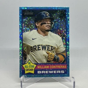 Topps Heritage 2025 cromo azul claro brillo refractor #300 William Contreras - Imagen 1 de 6