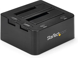 StarTech.com Dual-Bay USB 3.0 To SATA Hard Drive Docking Station, Black - Picture 1 of 8