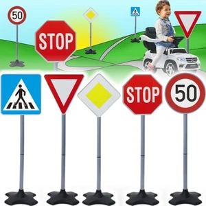 Verkehrsschilder SET 5-teilig Kinder Verkehrszeichen Straßenschilder Spielzeug - Bild 1 von 9