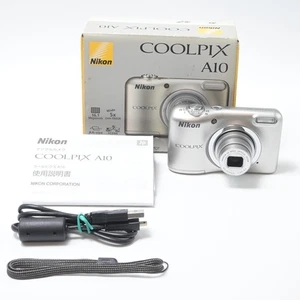 Nikon Coolpix A10 Silver Compact Camera with Box & Manual Used Excellent - Picture 1 of 5