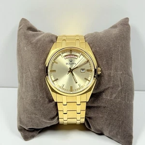 Bulova Surveyor 97C115 Yellow Dial Gold Edelstahl Herrenuhr - Bild 1 von 9