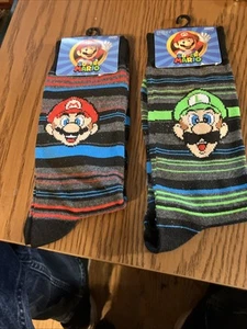 Nintendo Super Mario Bros Mario & Luigi Crew Socken Größe 10-13 Schuhgröße 61/2-12 - Bild 1 von 8