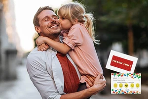 Bloques de construcción rellenan las tarjetas de agradecimiento en blanco, notas de agradecimiento, género neutro... - Imagen 1 de 5