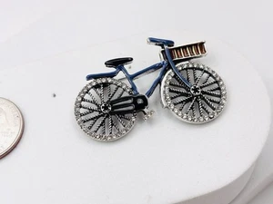 Heidi Daus inspiration Crystals & Enamel Retro Bike Pin Brooch - Picture 1 of 4