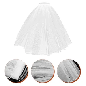  Mujeres Velo de Boda Nupcial Corto Encaje Vestido Novia Despedida de Soltera - Imagen 1 de 12