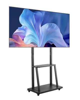 Carro de TV móvil con soporte rodante para TV de 32 a 75 pulgadas para hasta 150 libras negro Foto 1 de 4