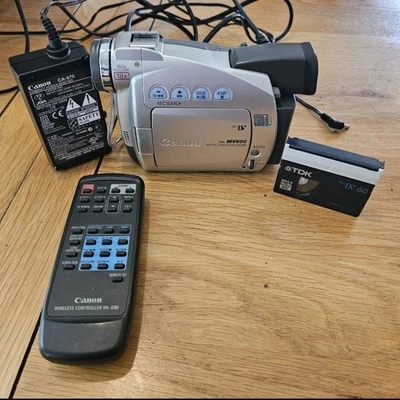 Canon DM-MV600 Mini DV Digital Video Camcorder Charger Tape Remote - Tested - Image 1 of 4