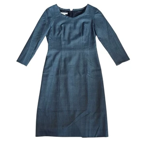 Pendleton Women’s Sz 4 VTG Gray Wool Sheath Dress Midi Quarter Sleeve USA Made - Picture 1 of 12
