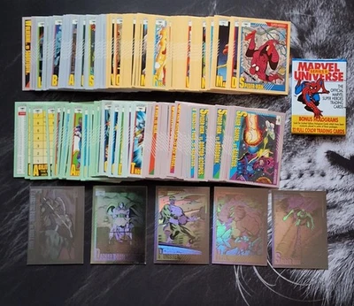 1991 Impel Marvel Universe Series 2 Conjunto Completo #1-162 + hologramas "vintage" - Imagem 1 de 4