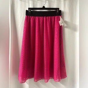 LulaRoe NWT Hot Pink Lace Lola XS Skirt - Picture 1 of 4