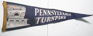Banderín de recuerdo vintage de 27" de Pennsylvania Turnpike de los años 50 - Imagen 1 de 2