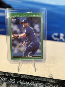 TREA TURNER-2022 Topps Derek Jeter Call Of The Captain Green /75 #38 Dodgers - Foto 1 di 2