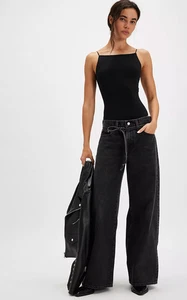 Free People Levi's XL Baggy Straight Leg Jeans Influential Lady Schwarz Neu mit Etikett Gr. 27 - Bild 1 von 6