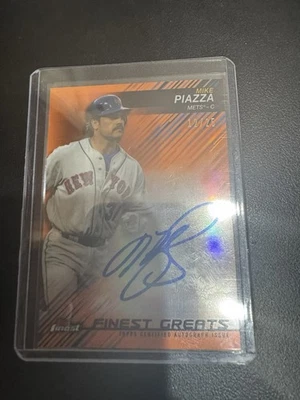2016 Topps Finest - Greats Autographs Mike Piazza #FGA-MP Orange Refractor /25  - Image 1 of 2