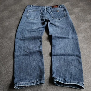 Y2K Armani Jeans Button Fly Blue Denim Jeans 38x27 - Picture 1 of 12
