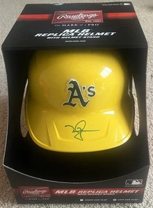 Mark McGwire Autographed Oakland A’s Yellow Chrome Full Size Helmet & Beckett - Picture 1 of 6