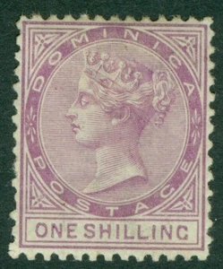 SG 3 Dominica 1874. 1/- dumpfes Magenta, Wasserzeichen CC, Perf 121/2. Montiert neuwertig... - Bild 1 von 1