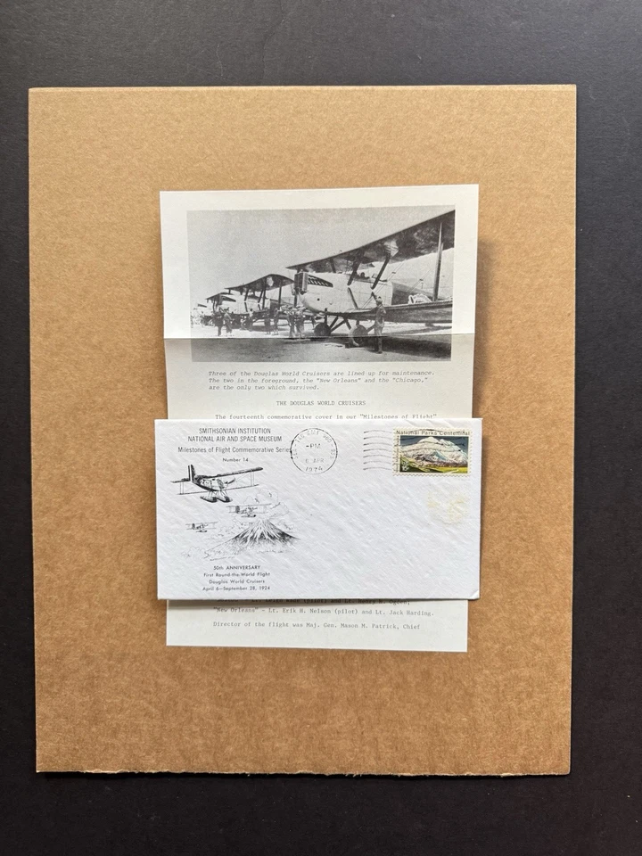 US 1974 Flight Millstone Cover#14 +1st-Round-World Douglas-Cruisers +Info +Flown - Image 1 of 2