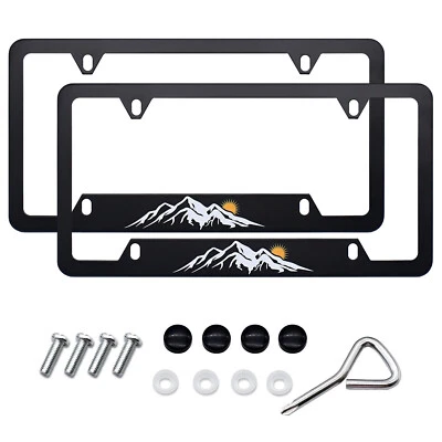 2x Cubiertas de etiqueta de marco de matrícula para montaña de nieve y sol para Honda Car SUV Foto 1 de 4