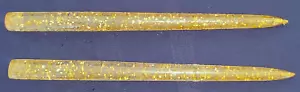 Vintage Lucite Acryl 12" Goldfolie Kerzen Kerzenständer Kegel 2er Set MCM - Bild 1 von 4
