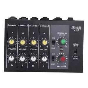 Mini 8-fach Mixer, klein, Netzteil und 8fach Multi Klinkenkabel - Bild 1 von 4