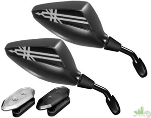 2 SPECCHIETTI YAMAHA TMAX T-MAX NERO LOGO CUPOLINO CARENA 2008 SPECCHI OMOLOGATI - Bild 1 von 4