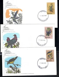 Barbados 1979 - #504, 506 y 507 Birds FDC cancelar sin dirección - Imagen 1 de 2