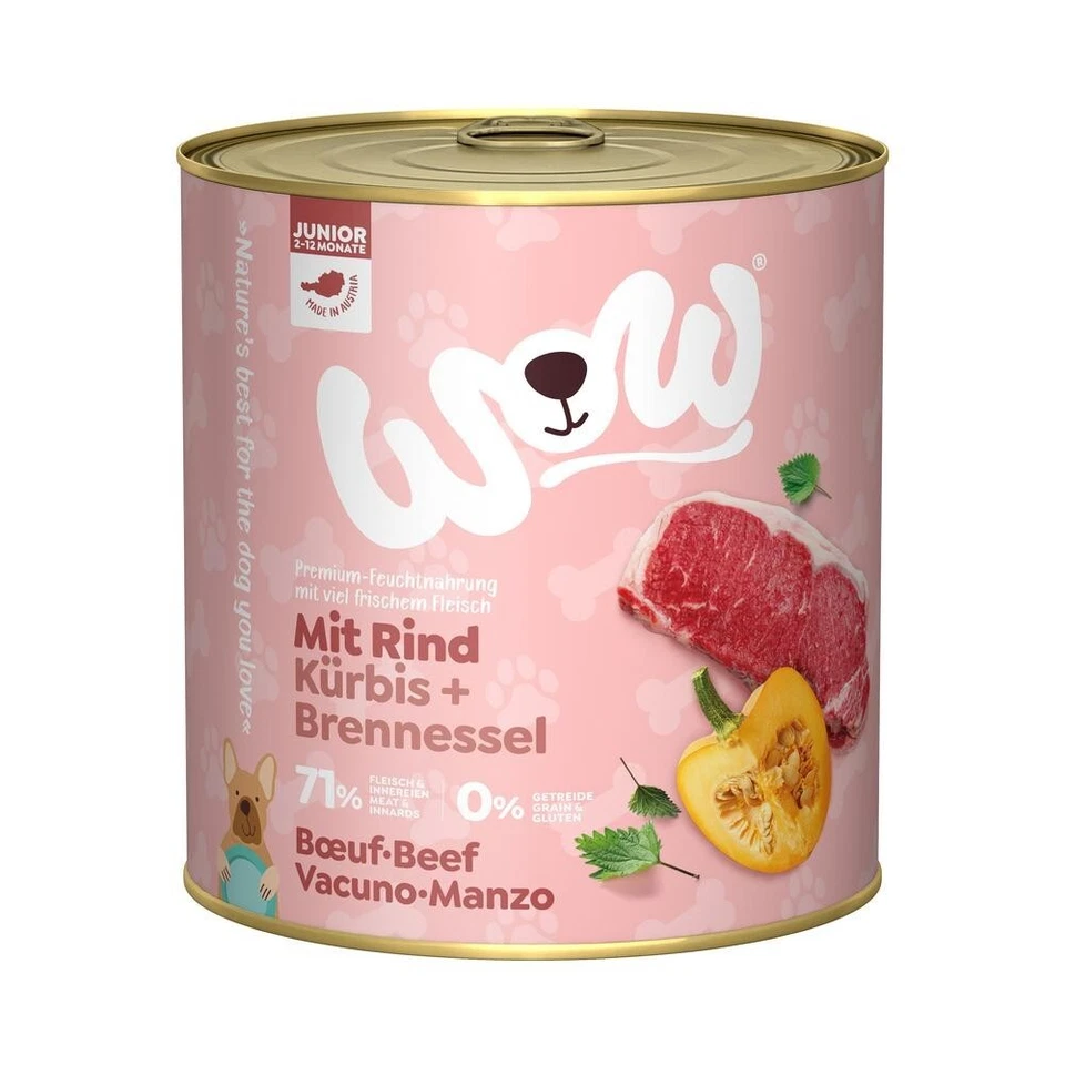 WOW Dog Junior Rind 6 x 800g - Bild 1 von 1
