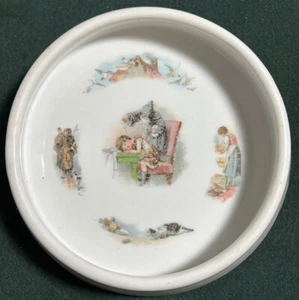 Germany Porcelain Child Baby Bowl Antique Sandman Victorian Home Scenes 1800s - Picture 1 of 12