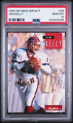 PSA 10 GEM MINT 1994 SKYBOX IMPACT JIM KELLY #26 BILLS 02668 B189 - Image 1 of 2