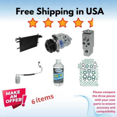 Compresor, condensador y válvula aire acondicionado apto para Ford Flex 2009-2010, Ford Taurus 2008-2010 Foto 1 de 4
