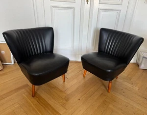 Cocktailsessel 50er schwarz Vintage Mid Century Design Sessel - Bild 1 von 5