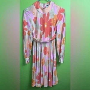 Abito floreale Leo Narducci vintage anni '60 taglia 8 l'ho indossato una volta e sono taglia 6-8 - Foto 1 di 8
