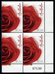 2024 Special Occasions Red Roses Flowers LRC Block of Four MUH Mint Stamps - Picture 1 of 1