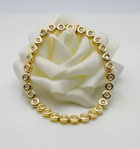 Tennis-Armband - 750er Gelb-Gold - 30 Brillanten , gesamt 1.44 ct. - 20,98 gr. - Bild 1 von 9