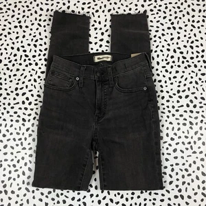 MADEWELL Women's $128 9" Mid-Rise Skinny Jeans Black Sea SIZE 24 H2230 - Picture 1 of 6