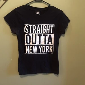 Sports Black "Straight Out of New York" T-shirt Sz L - Picture 1 of 4