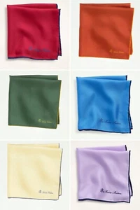 Brooks Brothers “LOT OF 6” Rainbow Pack Pocket Square/Handkerchief Silk New