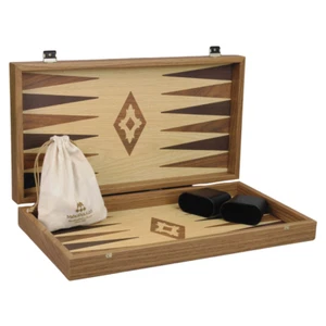 Manopoulos Eiche & Nussbaum Backgammon Set 20 Zoll - Bild 1 von 6