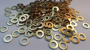 FORM A SOLID BRASS WASHERS (THICK) M2.5,M3,M3.5,M4,M5,M6 M8 M10 M12 16 DIN 125A - Picture 1 of 2