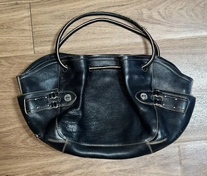 Cole Haan Hobo Shoulder Black Pebbled Leather Handbag Purse - Picture 1 of 15