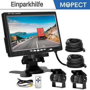 MOPECT 2x Rückfahrkamera Einparkhilfe Wasserfest + 7" LCD Auto Monitor 4Pin 10M - Bild 1 von 12