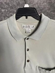 Vtg Grand Slam Polo Shirt Mens Medium Light Mint Green Short Sleeve Pullover - Picture 1 of 12