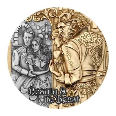 2024 BEAUTY & THE BEAST: 2 oz Feinsilber 2000 Francs Kamerun - Bild 1 von 4