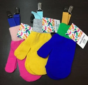 GERTEX KINDER FÄUSTLINGE MIT CLIPS WÄHLBAR ROSA, BLAU, HELLBLAU ODER GELB 3+ - Bild 1 von 9